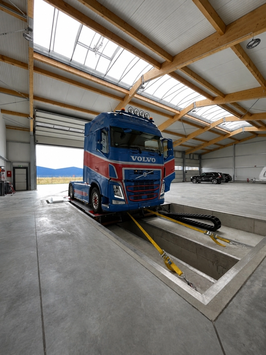Volvo FH 3. Generation Frontansicht auf dem Prüfstand, Schaknat Chiptuning
